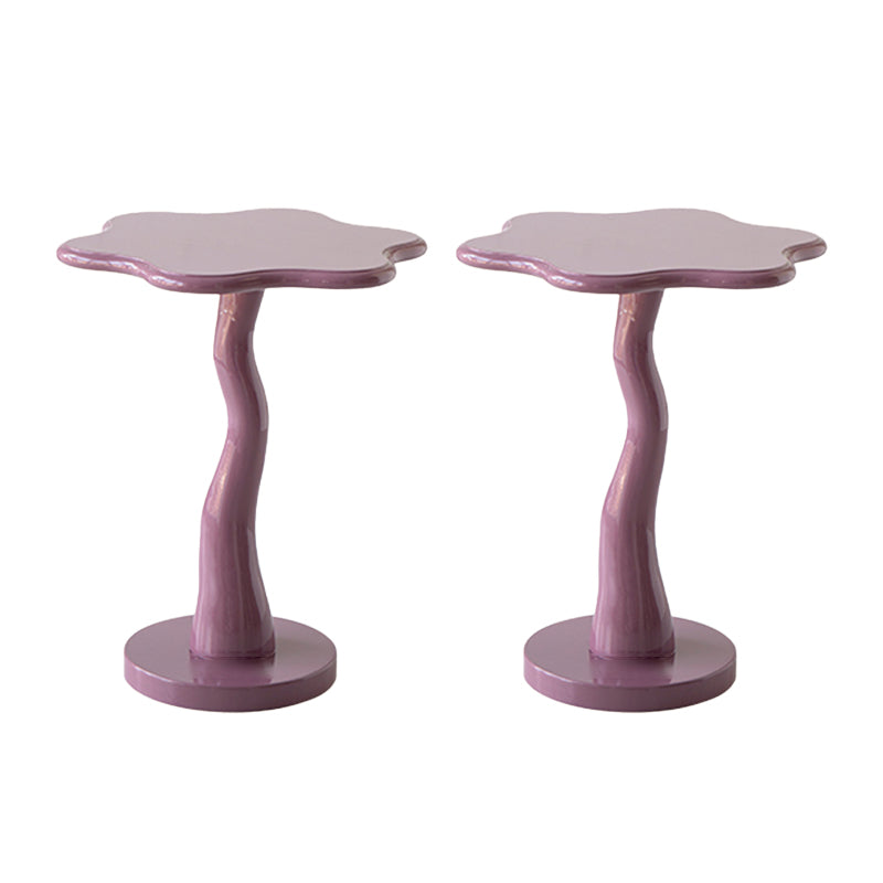 20" Tall Irregular Side Table Pedestal Solid Wood End Table Set Purple 2 Clearhalo 'Coffee & Accent Tables' 'End & Side Tables' 'end_side_tables' 'furn' 'furn_end_side_tables' 'Furniture' 'Living Room Furniture' 7523151