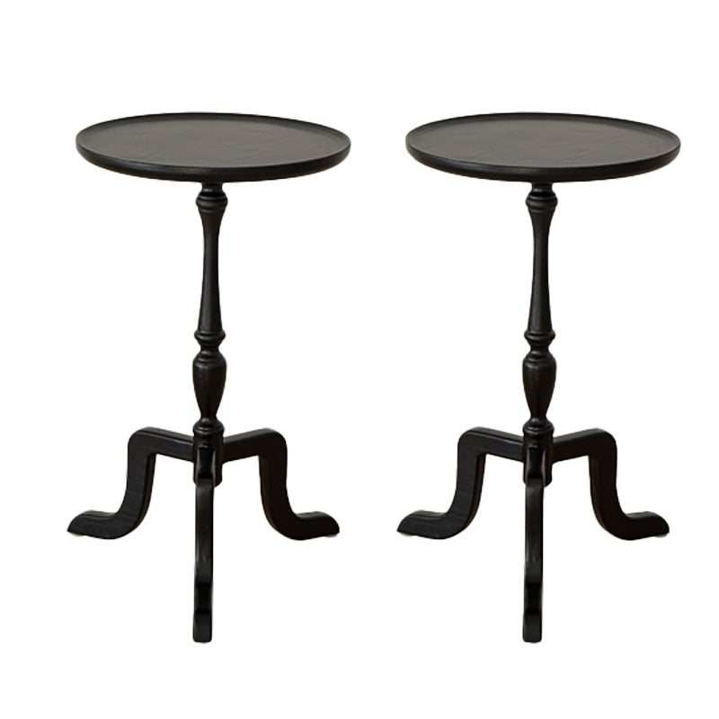 Rustic Round 3 Legs Side Table Solid Wood Tray Top End Table Set Black 2 Clearhalo 'Coffee & Accent Tables' 'End & Side Tables' 'end_side_tables' 'furn' 'furn_end_side_tables' 'Furniture' 'Living Room Furniture' 7523164