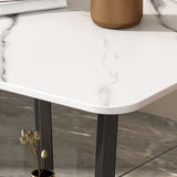Modernistic Square Storage End Table 19.7" Tall Cross Legs Side Table Clearhalo 'Coffee & Accent Tables' 'End & Side Tables' 'end_side_tables' 'furn' 'furn_end_side_tables' 'Furniture' 'Living Room Furniture' 7523193