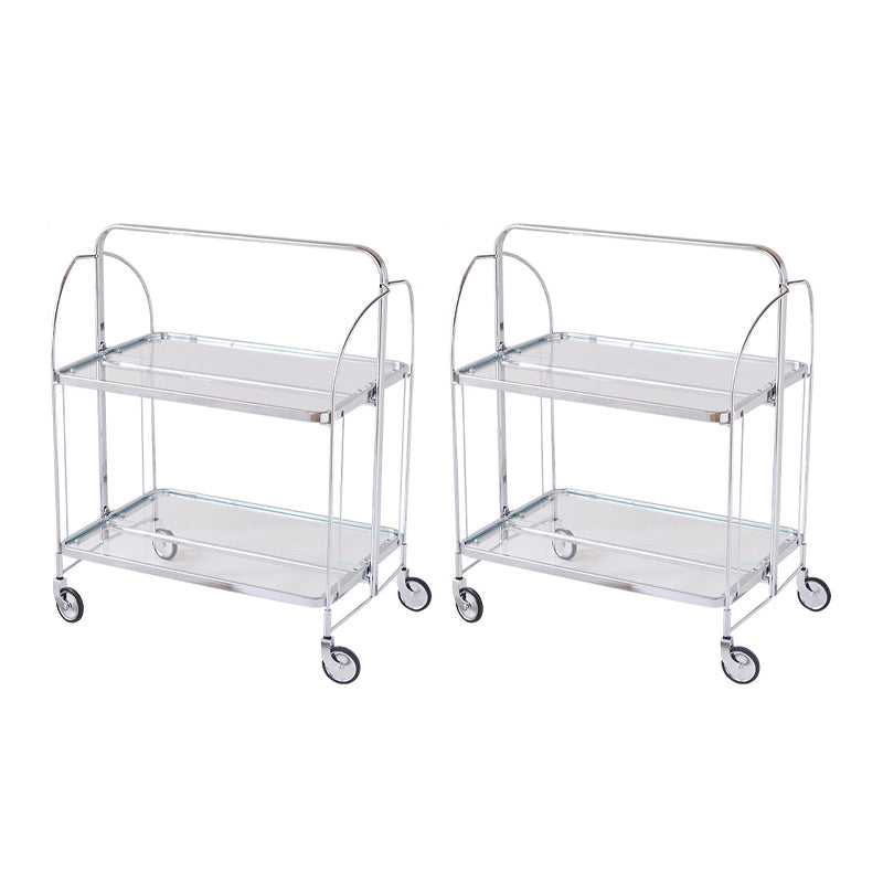 Modern Clear 23.6" End Table Rectangular Glass Side Table with Shelf Clear 2 Clearhalo 'Coffee & Accent Tables' 'End & Side Tables' 'end_side_tables' 'furn' 'furn_end_side_tables' 'Furniture' 'Living Room Furniture' 7523222