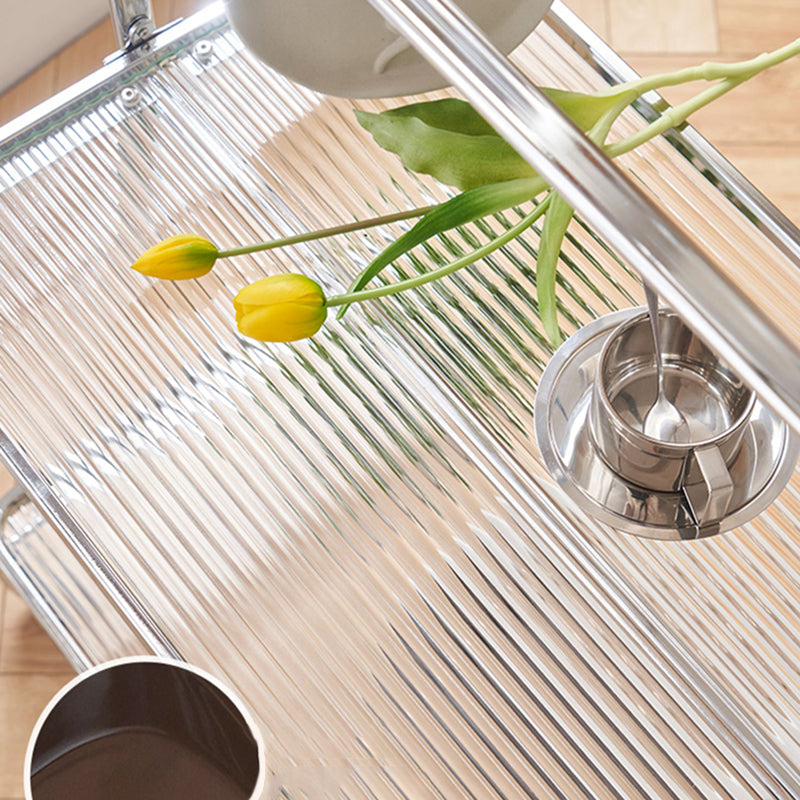 Modern Clear 23.6" End Table Rectangular Glass Side Table with Shelf Clearhalo 'Coffee & Accent Tables' 'End & Side Tables' 'end_side_tables' 'furn' 'furn_end_side_tables' 'Furniture' 'Living Room Furniture' 7523229