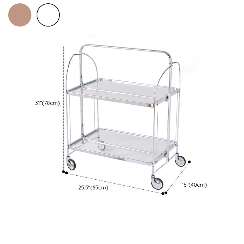 Modern Clear 23.6" End Table Rectangular Glass Side Table with Shelf Clearhalo 'Coffee & Accent Tables' 'End & Side Tables' 'end_side_tables' 'furn' 'furn_end_side_tables' 'Furniture' 'Living Room Furniture' 7523232