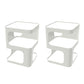 Square Iron End Table Set 21.26" Tall Metal Side Table with Storage Shelves White Hollow Border 2 Clearhalo 'Coffee & Accent Tables' 'End & Side Tables' 'end_side_tables' 'furn' 'furn_end_side_tables' 'Furniture' 'Living Room Furniture' 7523236