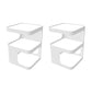 Square Iron End Table Set 21.26" Tall Metal Side Table with Storage Shelves White Geometry 2 Clearhalo 'Coffee & Accent Tables' 'End & Side Tables' 'end_side_tables' 'furn' 'furn_end_side_tables' 'Furniture' 'Living Room Furniture' 7523238