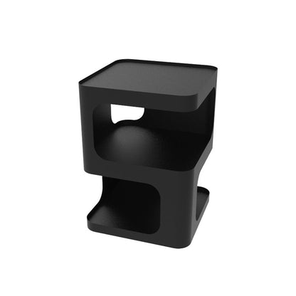 Square Iron End Table Set 21.26" Tall Metal Side Table with Storage Shelves Black Hollow Border 1 Clearhalo 'Coffee & Accent Tables' 'End & Side Tables' 'end_side_tables' 'furn' 'furn_end_side_tables' 'Furniture' 'Living Room Furniture' 7523240