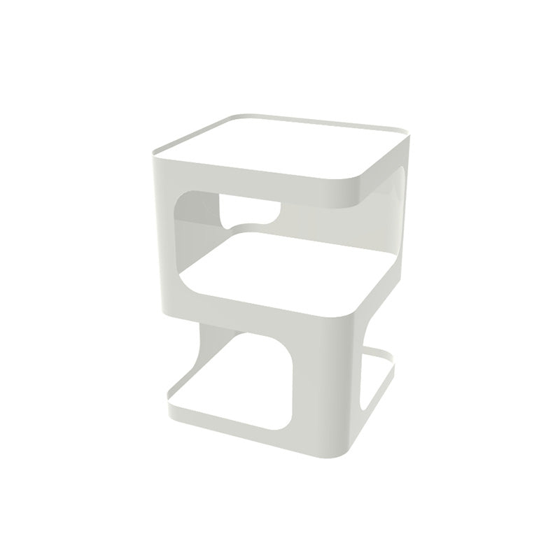 Square Iron End Table Set 21.26" Tall Metal Side Table with Storage Shelves White Hollow Border 1 Clearhalo 'Coffee & Accent Tables' 'End & Side Tables' 'end_side_tables' 'furn' 'furn_end_side_tables' 'Furniture' 'Living Room Furniture' 7523242