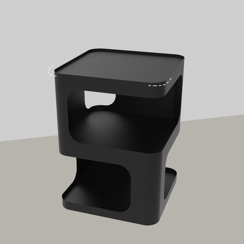 Square Iron End Table Set 21.26" Tall Metal Side Table with Storage Shelves Clearhalo 'Coffee & Accent Tables' 'End & Side Tables' 'end_side_tables' 'furn' 'furn_end_side_tables' 'Furniture' 'Living Room Furniture' 7523249