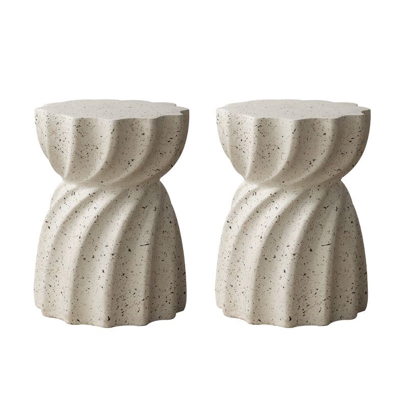 Contemporary 13.8-inch End Table Pedestal Beige Nesting Table 2 Clearhalo 'Coffee & Accent Tables' 'End & Side Tables' 'end_side_tables' 'furn' 'furn_end_side_tables' 'Furniture' 'Living Room Furniture' 7523288