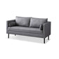 Scandinavian Faux Leather Sofa 29.52" High Tuxedo Arm Sofa with 2 Pillows Grey Faux Leather Clearhalo 'furn' 'furn_sofas' 'Furniture' 'Living Room Furniture' 'Sofa' 'sofas' 7523323