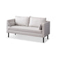 Scandinavian Faux Leather Sofa 29.52" High Tuxedo Arm Sofa with 2 Pillows Off-White Faux Leather Clearhalo 'furn' 'furn_sofas' 'Furniture' 'Living Room Furniture' 'Sofa' 'sofas' 7523325