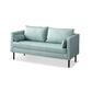 Scandinavian Faux Leather Sofa 29.52" High Tuxedo Arm Sofa with 2 Pillows Mint Green Faux Leather Clearhalo 'furn' 'furn_sofas' 'Furniture' 'Living Room Furniture' 'Sofa' 'sofas' 7523327