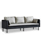 Faux Ledersofa 27,16 "Hoch skandinavisches Smoking -Arm -Sofa mit 2 Kissen