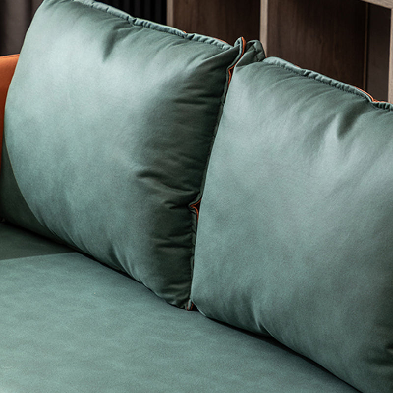 Faux Ledersofa 27,16 "Hoch skandinavisches Smoking -Arm -Sofa mit 2 Kissen