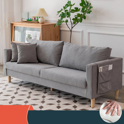 Samtsofa 26,77 "Hoch skandinavisches Smoking -Arm -Sofa mit Aufbewahrung