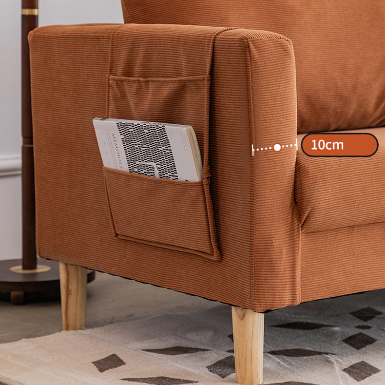 Samtsofa 26,77 "Hoch skandinavisches Smoking -Arm -Sofa mit Aufbewahrung