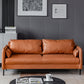 Faux Leather Sofa 29.92" High Scandinavian Square Arm Sofa for Living Room Clearhalo 'furn' 'furn_sofas' 'Furniture' 'Living Room Furniture' 'Sofa' 'sofas' 7523391