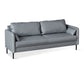 Faux Leather Sofa 29.92" High Scandinavian Square Arm Sofa for Living Room Grey Faux Leather Clearhalo 'furn' 'furn_sofas' 'Furniture' 'Living Room Furniture' 'Sofa' 'sofas' 7523393