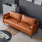 Faux Leather Sofa 29.92" High Scandinavian Square Arm Sofa for Living Room Clearhalo 'furn' 'furn_sofas' 'Furniture' 'Living Room Furniture' 'Sofa' 'sofas' 7523396