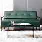 Faux Leather Sofa 27.55" High Mid Century Modern Recessed Arm Sofa