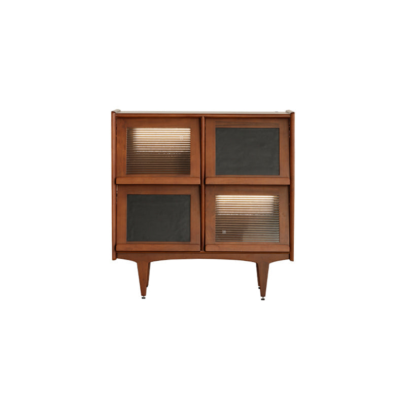 Mid-Century Design Natural Cabinet with 4 Doors in Pine Wood Clearhalo 'Cabinets & Chests' 'cabinets_chests' 'furn' 'furn_cabinets_chests' 'Furniture' 'Living Room Furniture' 7523459