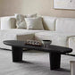 Modern 2 Legs Oval Cocktail Table Wooden Coffee Table in Black Clearhalo 'Coffee & Accent Tables' 'Coffee Tables' 'coffee_tables' 'furn' 'furn_coffee_tables' 'Furniture' 'Living Room Furniture' 7523467