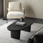 Modern 2 Legs Oval Cocktail Table Wooden Coffee Table in Black Clearhalo 'Coffee & Accent Tables' 'Coffee Tables' 'coffee_tables' 'furn' 'furn_coffee_tables' 'Furniture' 'Living Room Furniture' 7523470