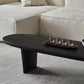 Modern 2 Legs Oval Cocktail Table Wooden Coffee Table in Black Clearhalo 'Coffee & Accent Tables' 'Coffee Tables' 'coffee_tables' 'furn' 'furn_coffee_tables' 'Furniture' 'Living Room Furniture' 7523475