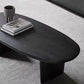 Modern 2 Legs Oval Cocktail Table Wooden Coffee Table in Black Clearhalo 'Coffee & Accent Tables' 'Coffee Tables' 'coffee_tables' 'furn' 'furn_coffee_tables' 'Furniture' 'Living Room Furniture' 7523476