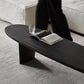 Modern 2 Legs Oval Cocktail Table Wooden Coffee Table in Black Clearhalo 'Coffee & Accent Tables' 'Coffee Tables' 'coffee_tables' 'furn' 'furn_coffee_tables' 'Furniture' 'Living Room Furniture' 7523477