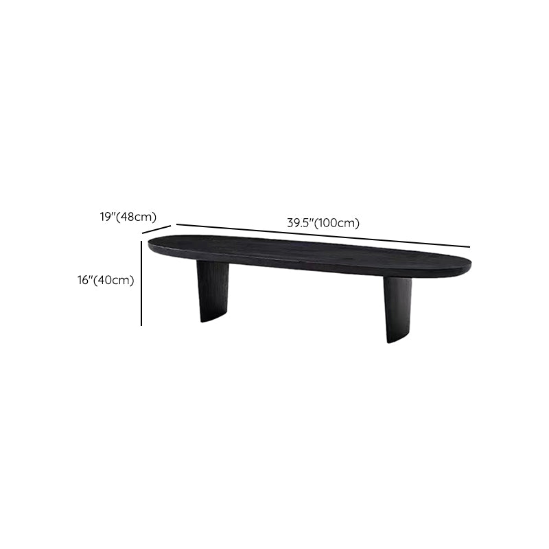 Modern 2 Legs Oval Cocktail Table Wooden Coffee Table in Black Clearhalo 'Coffee & Accent Tables' 'Coffee Tables' 'coffee_tables' 'furn' 'furn_coffee_tables' 'Furniture' 'Living Room Furniture' 7523480