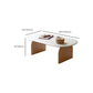 Modern 2 Legs Wooden Coffee Table Oval White Top Cocktail Table Clearhalo 'Coffee & Accent Tables' 'Coffee Tables' 'coffee_tables' 'furn' 'furn_coffee_tables' 'Furniture' 'Living Room Furniture' 7523524