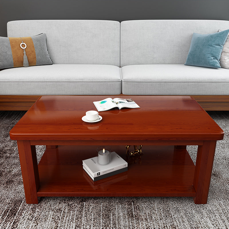 Modern 4 Legs Rectangle Cocktail Table Solid Wood Coffee Table Clearhalo 'Coffee & Accent Tables' 'Coffee Tables' 'coffee_tables' 'furn' 'furn_coffee_tables' 'Furniture' 'Living Room Furniture' 7523526