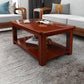 Modern 4 Legs Rectangle Cocktail Table Solid Wood Coffee Table Red Brown Shelves Included Clearhalo 'Coffee & Accent Tables' 'Coffee Tables' 'coffee_tables' 'furn' 'furn_coffee_tables' 'Furniture' 'Living Room Furniture' 7523530