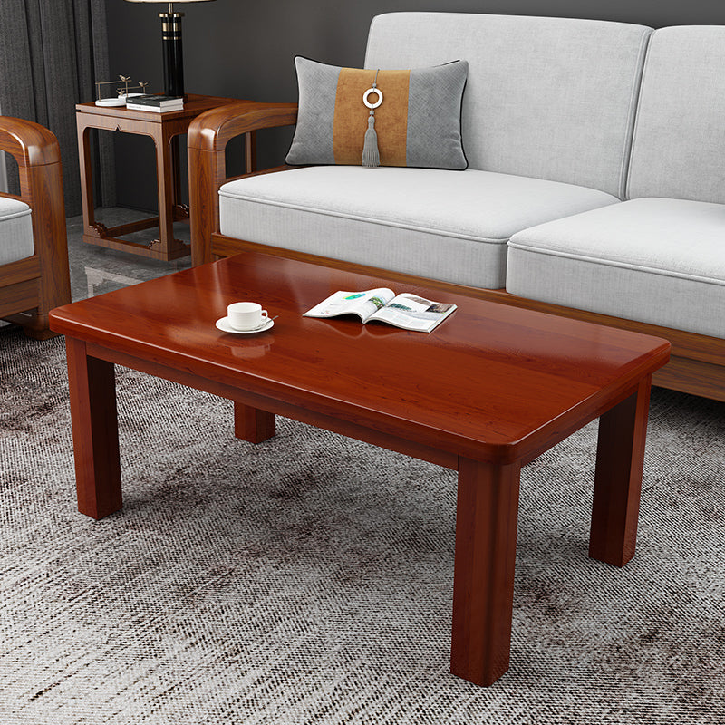 Modern 4 Legs Rectangle Cocktail Table Solid Wood Coffee Table Clearhalo 'Coffee & Accent Tables' 'Coffee Tables' 'coffee_tables' 'furn' 'furn_coffee_tables' 'Furniture' 'Living Room Furniture' 7523531