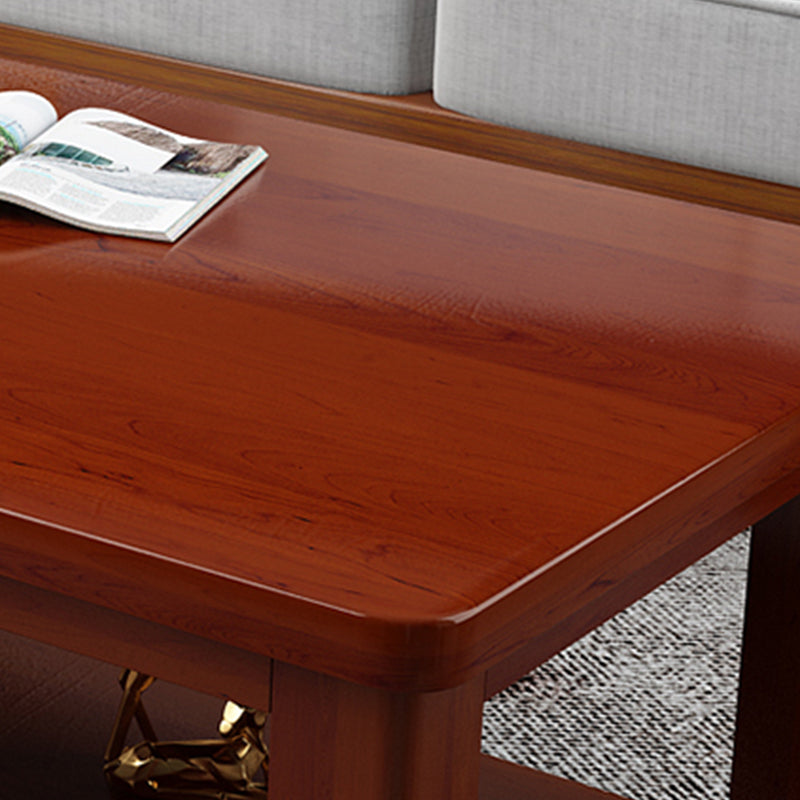 Modern 4 Legs Rectangle Cocktail Table Solid Wood Coffee Table Clearhalo 'Coffee & Accent Tables' 'Coffee Tables' 'coffee_tables' 'furn' 'furn_coffee_tables' 'Furniture' 'Living Room Furniture' 7523540