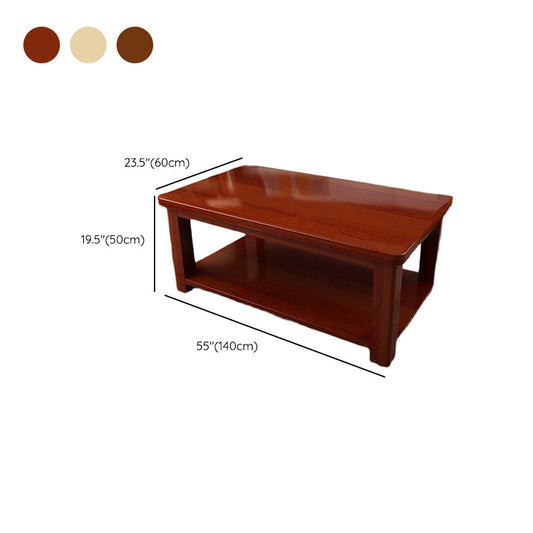 Modern 4 Legs Rectangle Cocktail Table Solid Wood Coffee Table Clearhalo 'Coffee & Accent Tables' 'Coffee Tables' 'coffee_tables' 'furn' 'furn_coffee_tables' 'Furniture' 'Living Room Furniture' 7523548