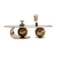 Simple Abstract Coffee Table Slate Top Geometric Coffee Coffee or End Table Gold Clearhalo 'Coffee & Accent Tables' 'Coffee Tables' 'coffee_tables' 'furn' 'furn_coffee_tables' 'Furniture' 'Living Room Furniture' 7523555