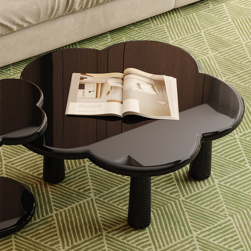 Simple Black Coffee or End Table Contemporary Coffee Cocktail Table with 4 Legs 30"L x 30"W x 12"H Clearhalo 'Coffee & Accent Tables' 'Coffee Tables' 'coffee_tables' 'furn' 'furn_coffee_tables' 'Furniture' 'Living Room Furniture' 7523570