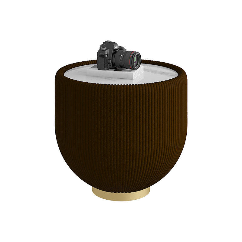 Glam Cocktail Table White Round Pedestal Coffee Cocktail Table 20"L x 20"W x 18"H Espresso Wood Clearhalo 'Coffee & Accent Tables' 'Coffee Tables' 'coffee_tables' 'furn' 'furn_coffee_tables' 'Furniture' 'Living Room Furniture' 7523589