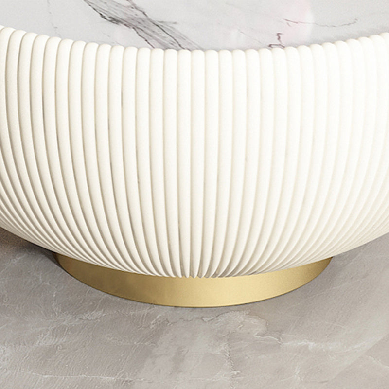 Glam Cocktail Table White Round Pedestal Coffee Cocktail Table Clearhalo 'Coffee & Accent Tables' 'Coffee Tables' 'coffee_tables' 'furn' 'furn_coffee_tables' 'Furniture' 'Living Room Furniture' 7523600