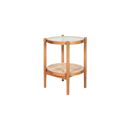 Tropical Cocktail Table Solid Wood Storage Round Coffee Cocktail Table 18"L x 18"W x 24"H Natural Clearhalo 'Coffee & Accent Tables' 'Coffee Tables' 'coffee_tables' 'furn' 'furn_coffee_tables' 'Furniture' 'Living Room Furniture' 7523607