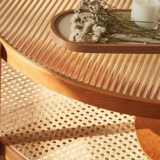 Tropical Cocktail Table Solid Wood Storage Round Coffee Cocktail Table Clearhalo 'Coffee & Accent Tables' 'Coffee Tables' 'coffee_tables' 'furn' 'furn_coffee_tables' 'Furniture' 'Living Room Furniture' 7523620