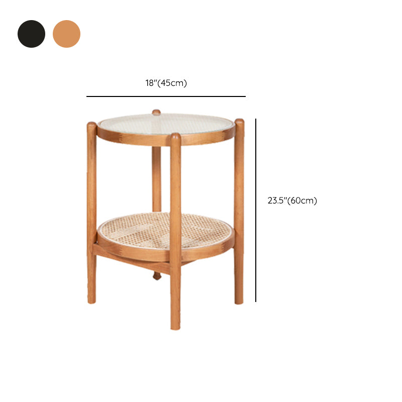 Tropical Cocktail Table Solid Wood Storage Round Coffee Cocktail Table Clearhalo 'Coffee & Accent Tables' 'Coffee Tables' 'coffee_tables' 'furn' 'furn_coffee_tables' 'Furniture' 'Living Room Furniture' 7523621