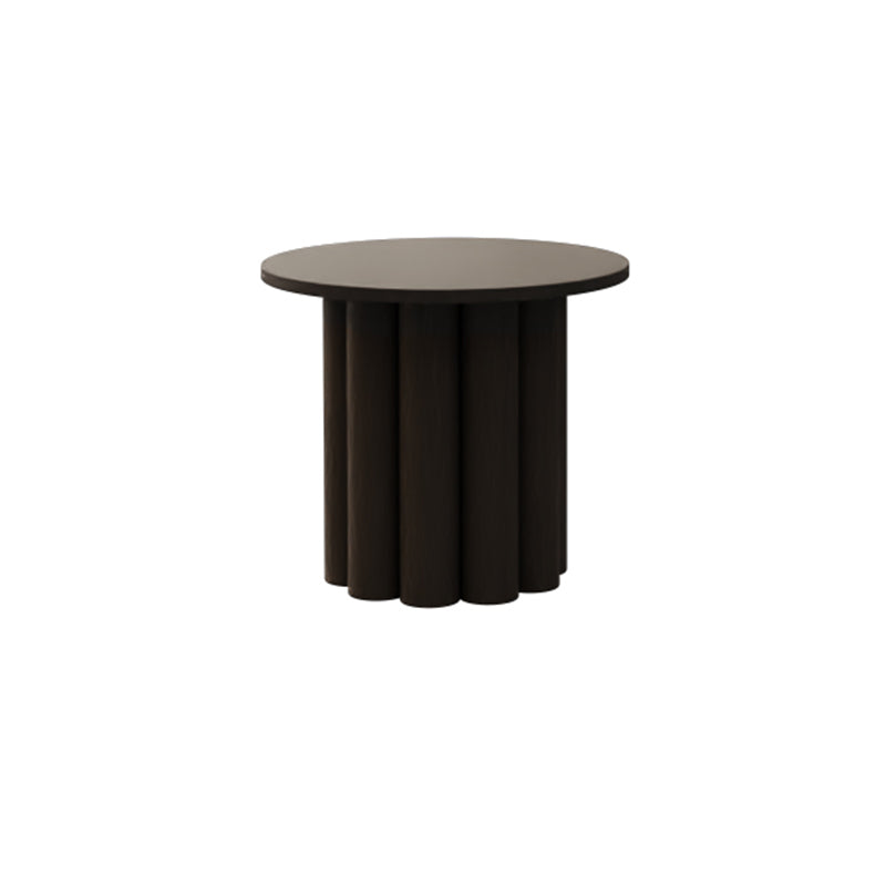 Contemporary Cocktail Table Round Pedestal Wood Coffee Cocktail Table 20"L x 20"W x 16"H Black Clearhalo 'Coffee & Accent Tables' 'Coffee Tables' 'coffee_tables' 'furn' 'furn_coffee_tables' 'Furniture' 'Living Room Furniture' 7523628