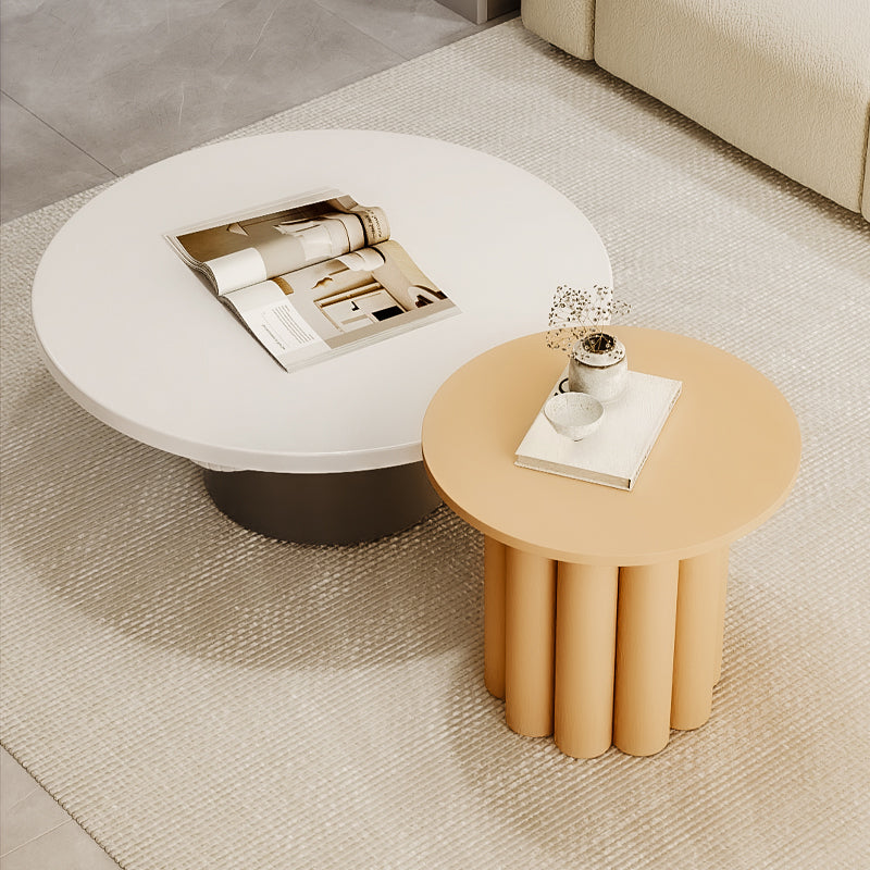 Contemporary Cocktail Table Round Pedestal Wood Coffee Cocktail Table Clearhalo 'Coffee & Accent Tables' 'Coffee Tables' 'coffee_tables' 'furn' 'furn_coffee_tables' 'Furniture' 'Living Room Furniture' 7523629