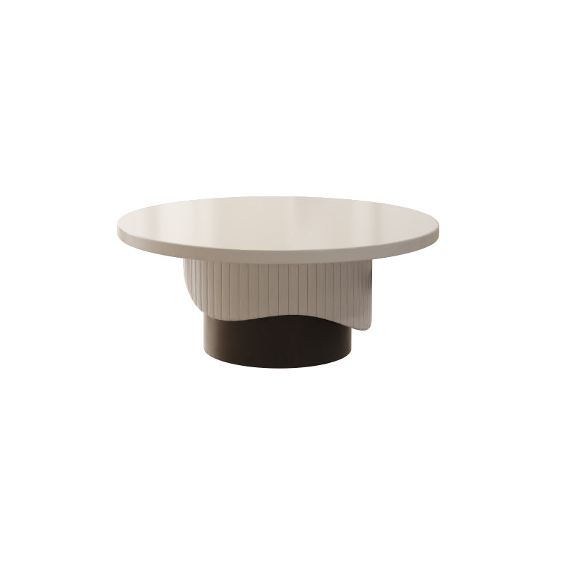 Contemporary Cocktail Table Round Pedestal Wood Coffee Cocktail Table Black Clearhalo 'Coffee & Accent Tables' 'Coffee Tables' 'coffee_tables' 'furn' 'furn_coffee_tables' 'Furniture' 'Living Room Furniture' 7523632