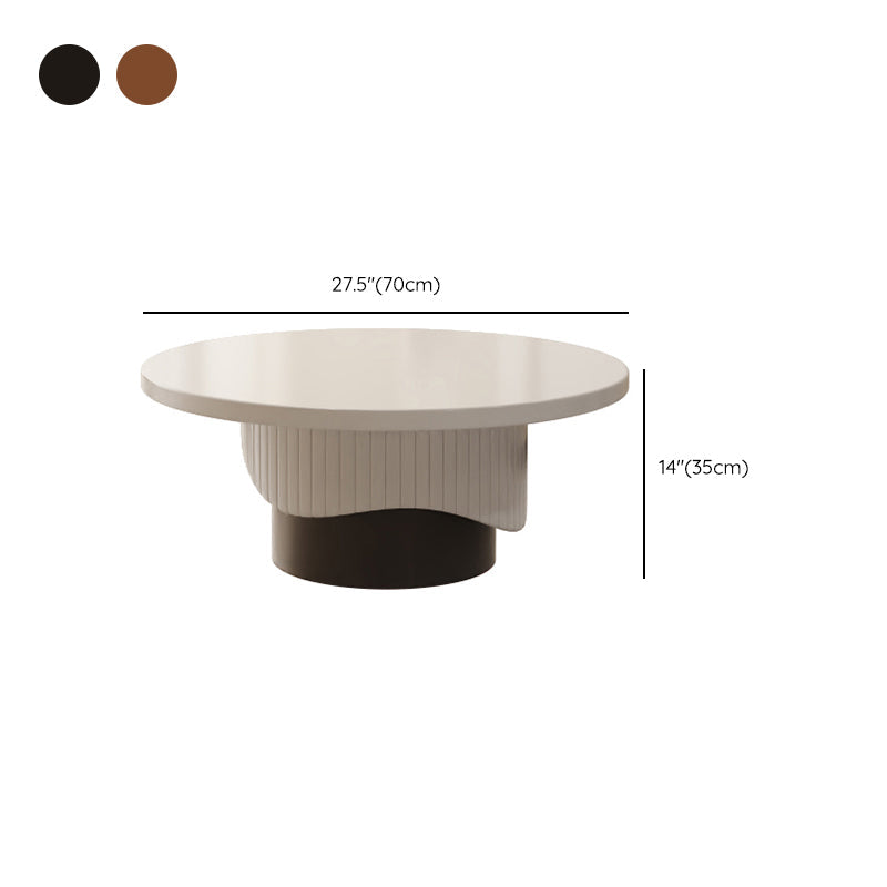 Contemporary Cocktail Table Round Pedestal Wood Coffee Cocktail Table Clearhalo 'Coffee & Accent Tables' 'Coffee Tables' 'coffee_tables' 'furn' 'furn_coffee_tables' 'Furniture' 'Living Room Furniture' 7523643