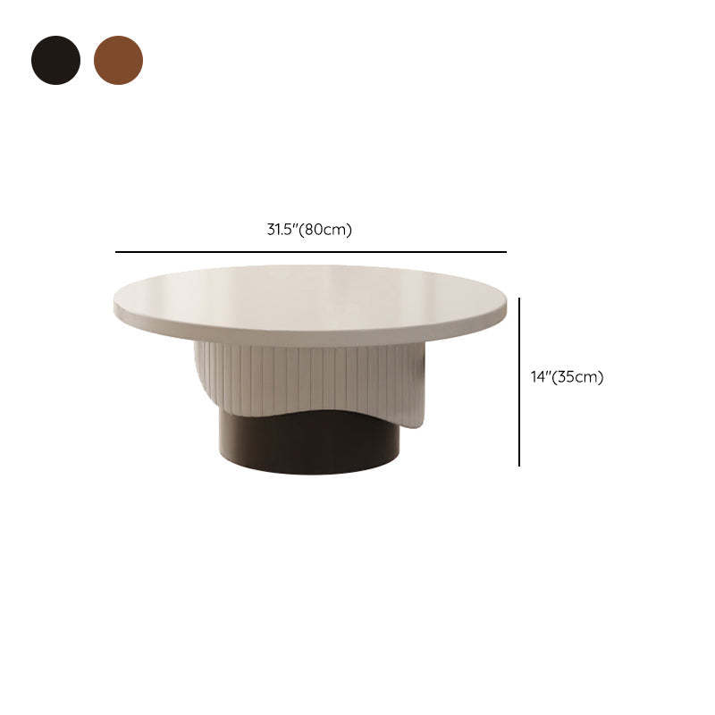 Contemporary Cocktail Table Round Pedestal Wood Coffee Cocktail Table Clearhalo 'Coffee & Accent Tables' 'Coffee Tables' 'coffee_tables' 'furn' 'furn_coffee_tables' 'Furniture' 'Living Room Furniture' 7523644