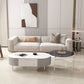 Glam Cocktail Table White 4 Legs Storage Coffee Cocktail Table Clearhalo 'Coffee & Accent Tables' 'Coffee Tables' 'coffee_tables' 'furn' 'furn_coffee_tables' 'Furniture' 'Living Room Furniture' 7523647