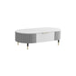 Glam Cocktail Table White 4 Legs Storage Coffee Cocktail Table 47"L x 24"W x 14"H Black Gold Clearhalo 'Coffee & Accent Tables' 'Coffee Tables' 'coffee_tables' 'furn' 'furn_coffee_tables' 'Furniture' 'Living Room Furniture' 7523649